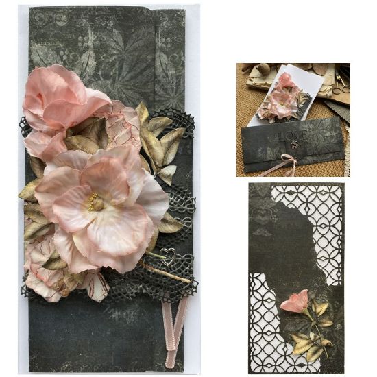 Obrázek Přání s krabičkou a obálkou Na peníze - Černá a růžová