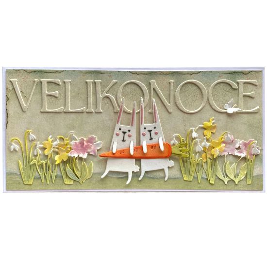 Obrázek Velikonoční přání - Zajíčci s mrkví