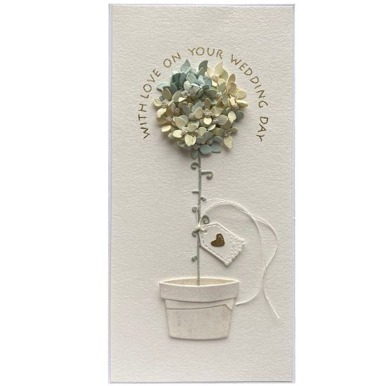 Obrázek Svatební přání - Modře-krémová květina