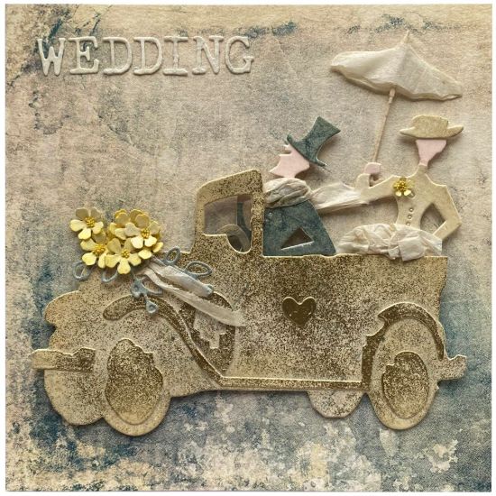 Obrázek Svatební přání - Svatební s autem