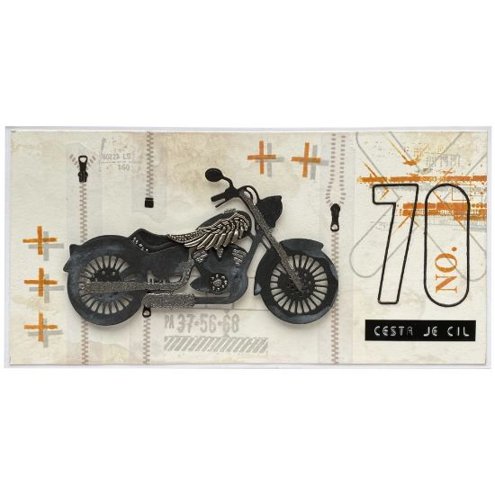 Obrázek Přání k 70. narozeninám Motorkář