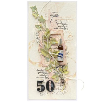 Obrázek Přání k 50. narozeninám Růžové víno