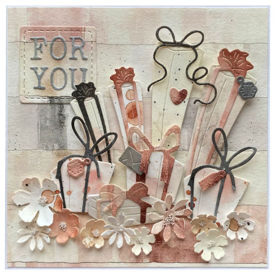 přání s dárečky a květinami