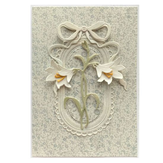 Přání s bílou květinou pohlednicového formátu