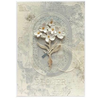 Přání s bílou květinou.