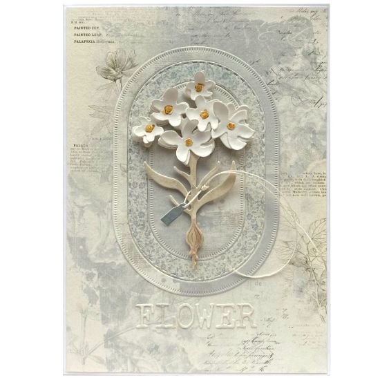 Přání s bílou květinou.