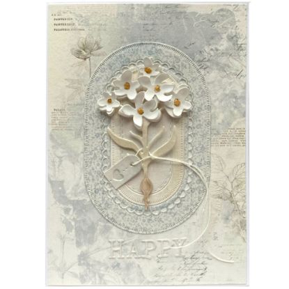 Přání s bílou květinou