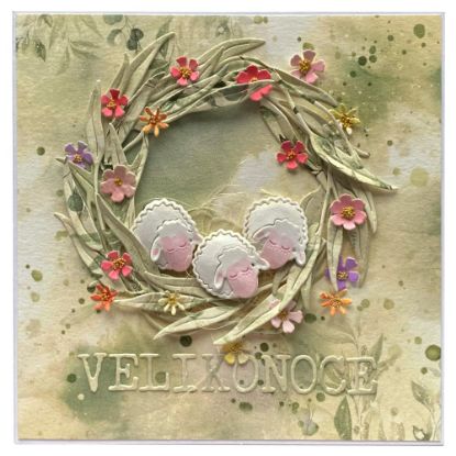 Jarní a velikonoční přáníčko s ovečkami