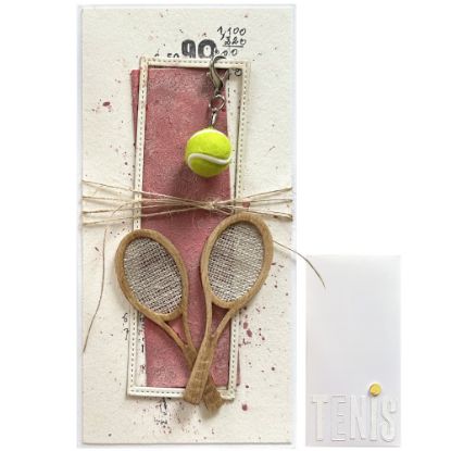 Obrázek Přáníčko v krabičce s dárečkem Tenis na antuce